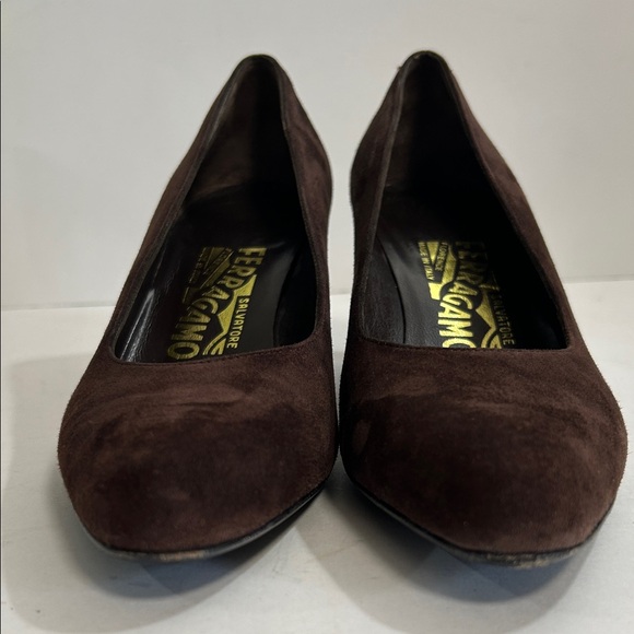 Salvatore Ferragamo Shoes Brown Espresso Suede Calf Sabrina Pump - Picture 7 of 16